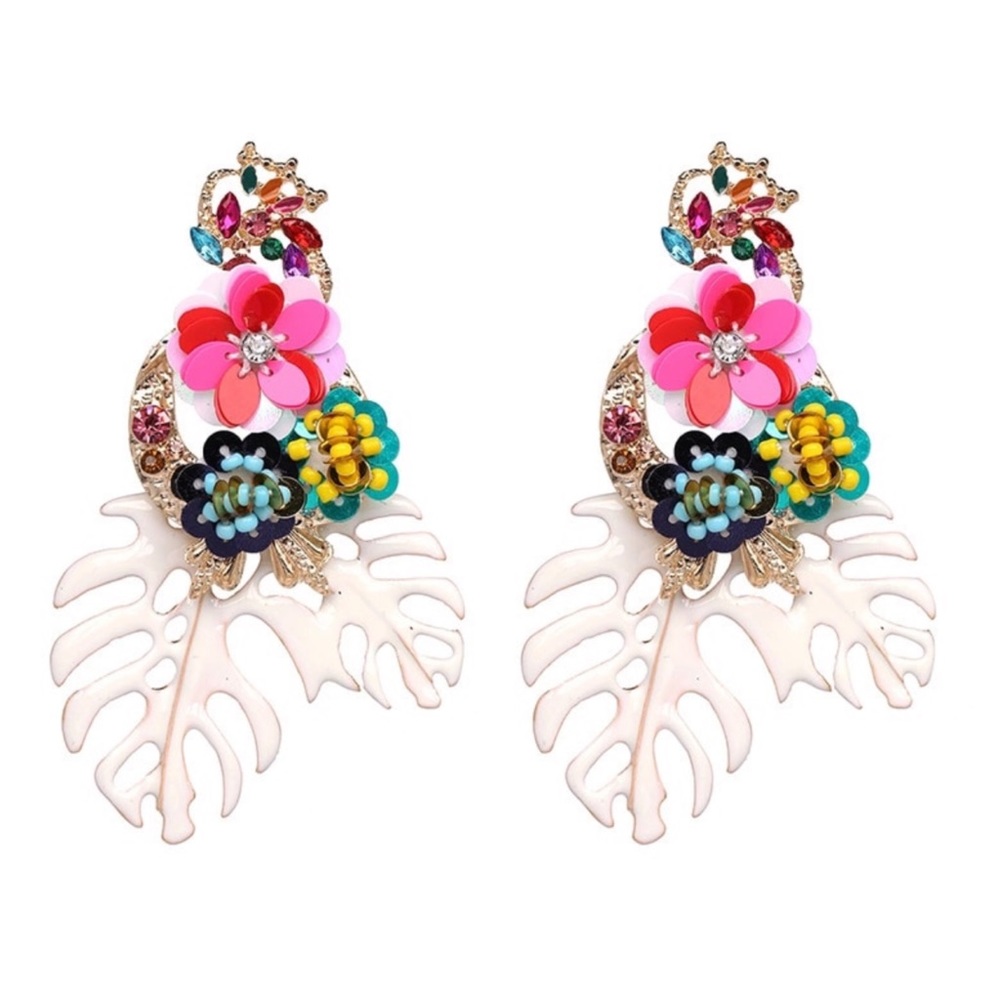 Colorful Bold Color Statement Earrings - Picture 4 of 8